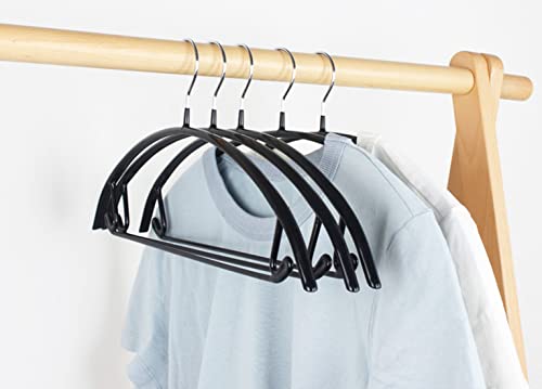 Tosnail 20 Pack Non-Slip Sweater Hangers with Pants Bar, Suit Hanger Coat Hangers, Shirt Hangers, Dimple and Crease Free Hanger Closet Organizer - Black
