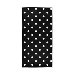 classic white black polka dot hand towels ultra soft luxury cotton face towel washcloths for home kitchen bathroom spa gym swim hotel use