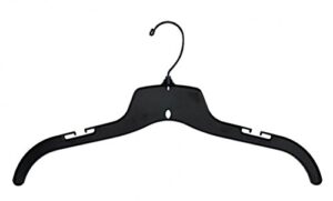 nahanco 25500bh plastic shirt hangers, super heavy weight with black hook, 17", black