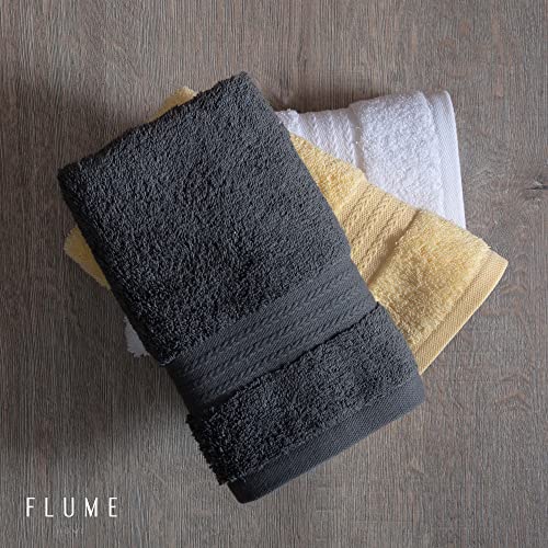 flume home Hand Towel Set of 4 I 100 % Turkish Cotton I 16x28 Inches (Spectra Yellow) Turkish Hand Towel I Decorative Hand Towels for Bathroom I Yellow Hand Towels