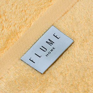 flume home Hand Towel Set of 4 I 100 % Turkish Cotton I 16x28 Inches (Spectra Yellow) Turkish Hand Towel I Decorative Hand Towels for Bathroom I Yellow Hand Towels