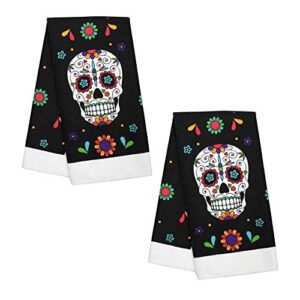 greenbrier international set of 2 dish towels | kitchen towels | hand towels for bathroom | hand towels for decoration | kitchen towel set | decorative towels kitchen (day of the dead)