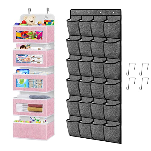 homyfort Over the Door Organizer, Hanging Baby Diaper Organizer for Nursery，Over the Door Hanging Shoe Rack Organizer