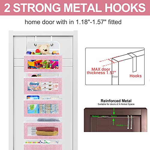 homyfort Over the Door Organizer, Hanging Baby Diaper Organizer for Nursery，Over the Door Hanging Shoe Rack Organizer