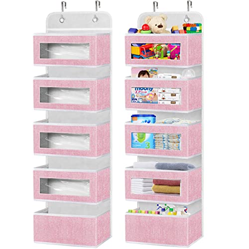 homyfort Over the Door Organizer, Hanging Baby Diaper Organizer for Nursery，Over the Door Hanging Shoe Rack Organizer