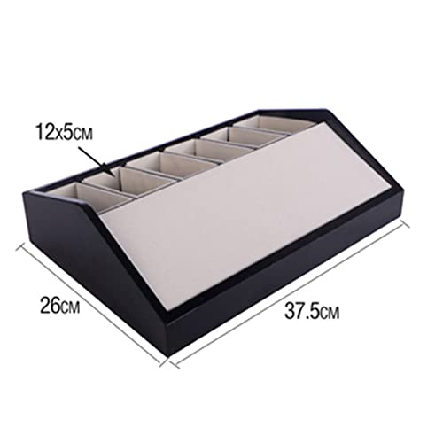 MERLHY High-end Belt Storage Box,Tie Display Case, Lacquer Belt Display Rack Multi-Grid Wooden Grain Belt Box, Perfect etc