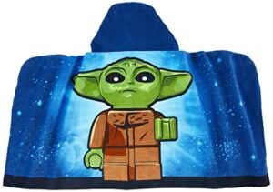 franco lego star wars the child mandalorian kids bath/pool/beach soft cotton terry hooded towel wrap, 24 in x 50 in (official lego product)