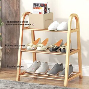 Free Standing Shoe Rack 4-Tier A Shape Shoe Stand 12-16 Pair Shoe Organizer Easy Assembly Stackable Shoe Storage Shelf for Entryway, Closet, Garage, Bedroom, Cloakroom (Color : Black+Silver, Size :