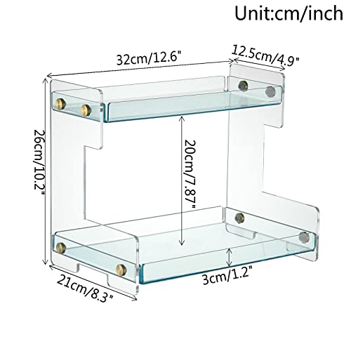 Hiendure Bathroom Counter Organizer 2-Tier Bathroom Organizer Countertop Cosmetics Organizer Vanity Storage Shelf Rack for Bathroom Bedroom Kitchen