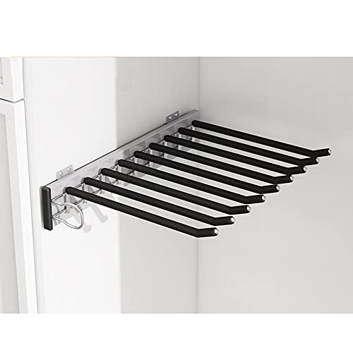 EYC 14x12.8inch Sliding Pants Rack Beige/Black/Orange Closet Side Mounted Hanger for Hanging Pants Retractable Storage Rack for Wardrobe