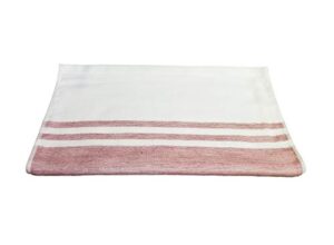 ippinka senshu japanese towel, ultra soft, quick-drying, two-tone end stripes, red (hand towel)