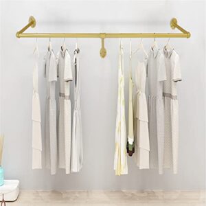 gdae10 clothes rack,gold industrial pipe wall mounted garment rack space-saving heavy duty hanging clothes rack detachable garment bar multi-purpose hanging rod for closet storage