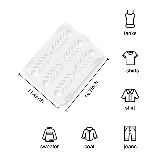 N-D Folding Board Stackable Save Space Tee Shirt Organizer Receipt Board Documents Dividers (10-Pack, Large Size, White)