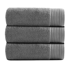 vanzavanzu 3 pack hand towels for bathroom premium hand towels set (13×29 in) ultra soft and highly absorbent bathroom hand towels upgraded (dark grey)