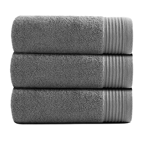 VANZAVANZU 3 Pack Hand Towels for Bathroom Premium Hand Towels Set (13×29 in) Ultra Soft and Highly Absorbent Bathroom Hand Towels Upgraded (Dark Grey)