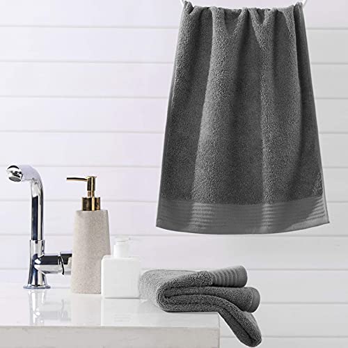 VANZAVANZU 3 Pack Hand Towels for Bathroom Premium Hand Towels Set (13×29 in) Ultra Soft and Highly Absorbent Bathroom Hand Towels Upgraded (Dark Grey)