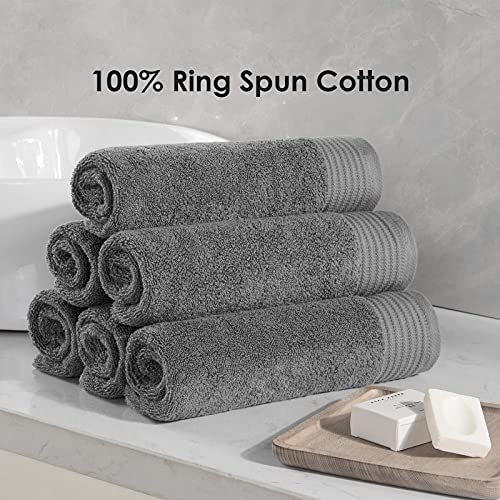 VANZAVANZU 3 Pack Hand Towels for Bathroom Premium Hand Towels Set (13×29 in) Ultra Soft and Highly Absorbent Bathroom Hand Towels Upgraded (Dark Grey)