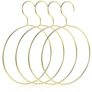 luozzy 4pcs clothes hanger metal belt hangers nordic style scarf ring hanger for closet, gold