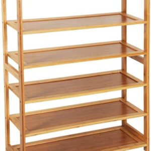 6 Tier Wood Bamboo Shelf Entryway Storage Shoe Rack Home Furniture Organizer Bench Holder Seat Natural Hallway Home