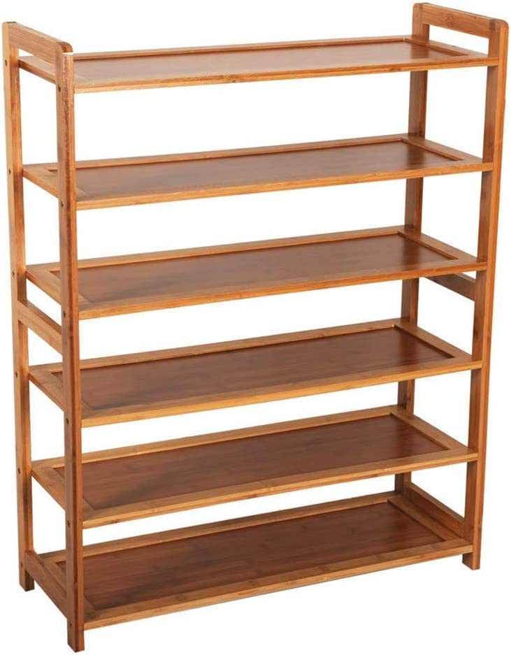 6 Tier Wood Bamboo Shelf Entryway Storage Shoe Rack Home Furniture Organizer Bench Holder Seat Natural Hallway Home