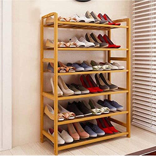 6 Tier Wood Bamboo Shelf Entryway Storage Shoe Rack Home Furniture Organizer Bench Holder Seat Natural Hallway Home