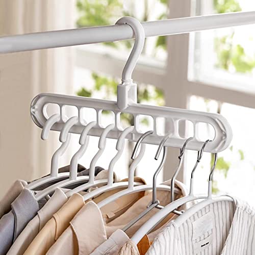 Space Saving Hangers | Multifunctional Shirt Hangers Space Saving | Closet Accessories Coat Closet Organizers and Storage with 9 Holes for Heavy Clothes Moluo