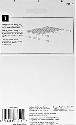 ClosetMaid 71016 Large and Small Closet Pole End Caps for Wire Shelving - pack of 14