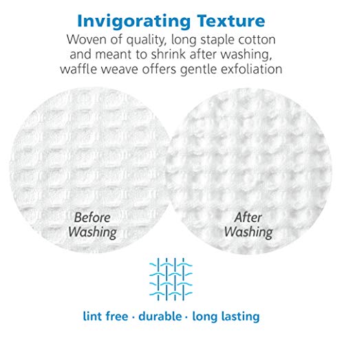 GILDEN TREE Waffle Weave Hand Towels for Bathroom Quick Drying Lint Free Thin, 2 Pack, Classic Style (White)