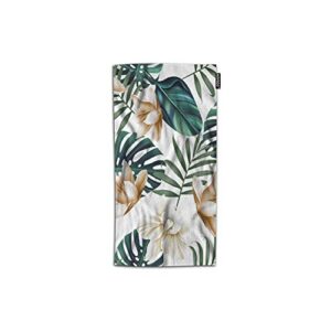 aoyego tropical flower hand towel hibiscus nature plant sketch palm leaf elegant floral hand towels lightweight decorative 30x15 inch soft polyester-microfiber for kitchen