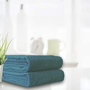 Elvana Home 4 Pack Bath Towel Set 27x54, 100% Ring Spun Cotton, Ultra Soft Highly Absorbent Machine Washable Hotel Spa Quality Bath Towels for Bathroom, Teal