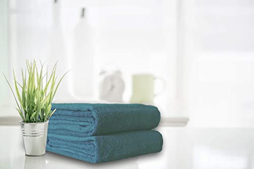 Elvana Home 4 Pack Bath Towel Set 27x54, 100% Ring Spun Cotton, Ultra Soft Highly Absorbent Machine Washable Hotel Spa Quality Bath Towels for Bathroom, Teal