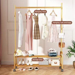 Thick forest Gold Clothing Rack Gold Clothes Rack Gold Garment Rack Heavy Duty Shoes Bags Gold Clothes Organizer Storage Shelves