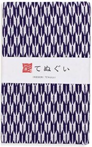 komesichi irodori japanese traditional towel tenugui arrow feather (small) 12.99 x 34.64 in with iroha (english manual)