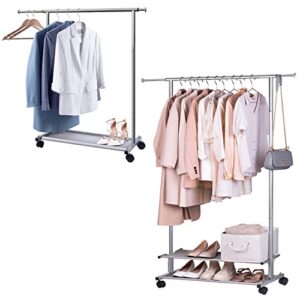 MISSLO Short Clothing Rack + 2 Shelves Clothing Racks