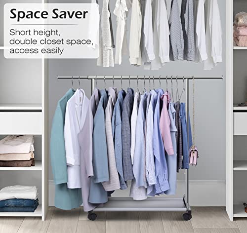 MISSLO Short Clothing Rack + 2 Shelves Clothing Racks