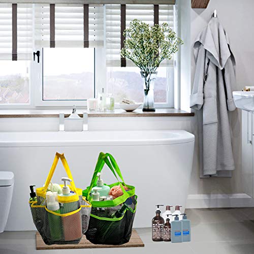 2 Pack Mesh Shower Caddy, Quick Dry Shower Tote Bag Hanging Toiletry with 2 Handles for Shampoo, Conditioner, Soap and Other Bathroom Accessories