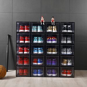 LOVIFO Shoe Boxes Clear Plastic Stackable, 8 Pack Acrylic Shoe Storage Boxes with Magnetic Door for Sneakerheads, Professional Shoe Display Case, Fit Shoe Size Up to US 15