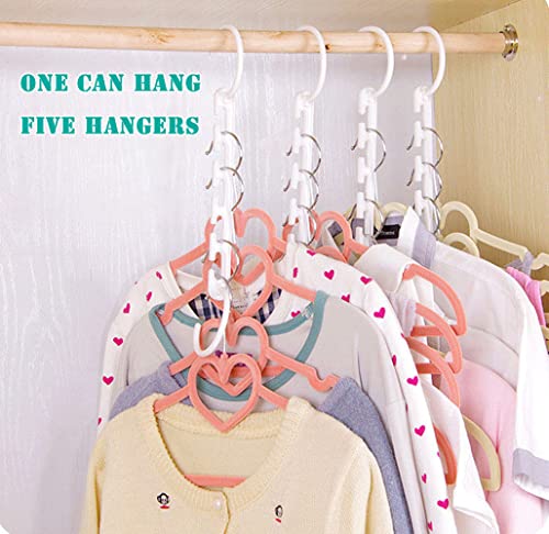 Sisnails 6 Pack White Magic Hangers Space Saving Hangers for Closet Organizer， Plastic Clothes Hangers ，Multifunctional Closet Storage Hangers, Essential Hangers for Dormitories and Home