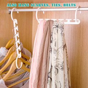 Sisnails 6 Pack White Magic Hangers Space Saving Hangers for Closet Organizer， Plastic Clothes Hangers ，Multifunctional Closet Storage Hangers, Essential Hangers for Dormitories and Home