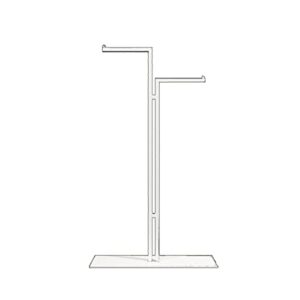 T-Shaped Boutique Metal Garment Display Stand, 2-Way Industrial Pipe Clothes Rack Modern Simple Commercial Heavy Duty Double Hanging Rods Clothing Rack,Retail Display Storage Clothes Hanging Shelf