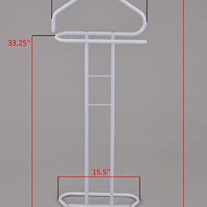 Kings Brand Furniture - Kalblins Metal Wardrobe Suit Valet Stand Organizer, White