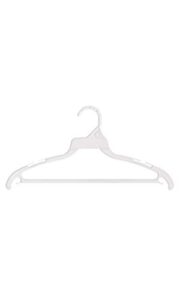 white plastic economy hangers with hang bar- case of 250
