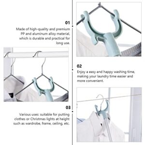 BESPORTBLE Closet Pole Closet Reacher Pole Clothing Hanger Shepherds Hook Telescoping Closet Pole Garment Poles for Closet Shelf Ceiling Closet Rod Extender Hanging