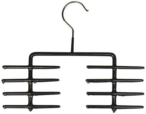 Mawa by Reston Lloyd Non-Slip Space Saving Butler Tie Hanger, Style KR, Set of 2, Black