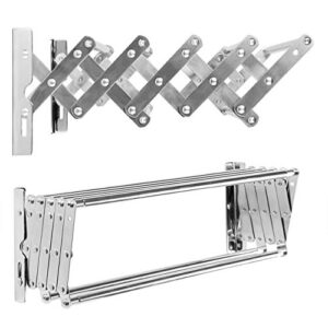 Ogrmar Stainless Steel Space-Saving Towel Rack, Wall Mounted Retractable Huge Capacity Drying Rack for Hanging Towels