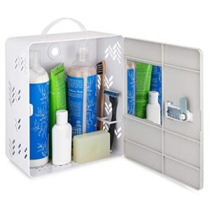 shlocker shower caddy locker tote best for dorms, college, coliving, sharing bathroom with roommates or family. suction cups, lock, mirror