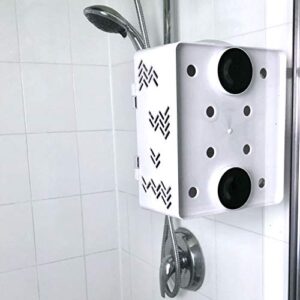 SHLOCKER Shower Caddy Locker Tote Best for Dorms, College, Coliving, Sharing Bathroom with Roommates or Family. Suction Cups, Lock, Mirror