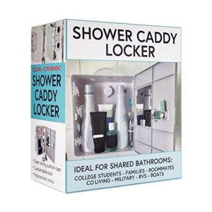 SHLOCKER Shower Caddy Locker Tote Best for Dorms, College, Coliving, Sharing Bathroom with Roommates or Family. Suction Cups, Lock, Mirror