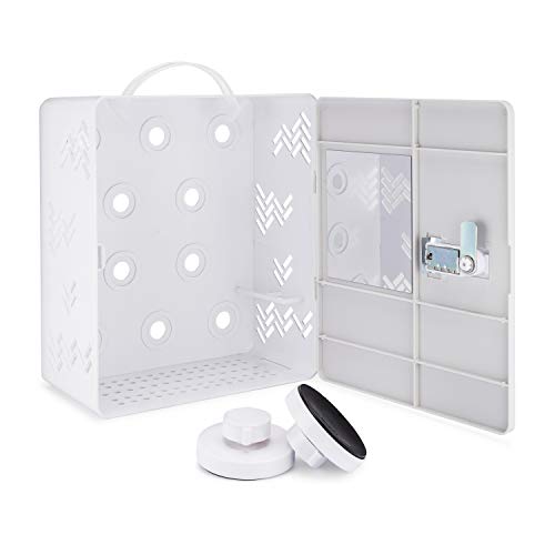 SHLOCKER Shower Caddy Locker Tote Best for Dorms, College, Coliving, Sharing Bathroom with Roommates or Family. Suction Cups, Lock, Mirror