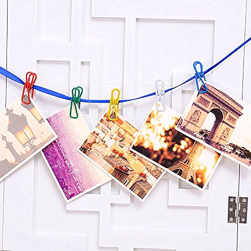 50pcs Steel Wire Clip,Colorful Vinyl-Coated Windproof Clothespin(Mixed Colors) by Alimitopia